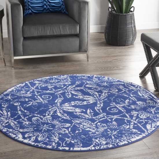 Nourison Whimsicle WHS05 Area Rug, Navy, 5' x Round