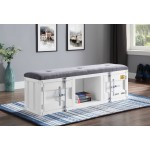 ACME Cargo Bench (Storage), Gray Fabric & White