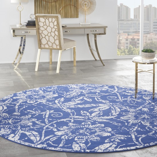 Nourison Whimsicle WHS05 Area Rug, Navy, 8' x Round