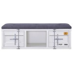 ACME Cargo Bench (Storage), Gray Fabric & White