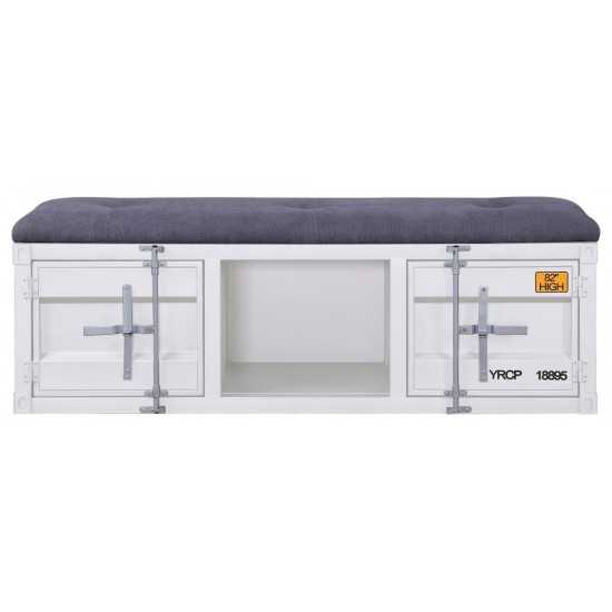 ACME Cargo Bench (Storage), Gray Fabric & White