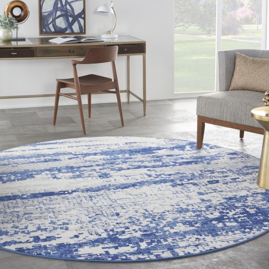 Nourison Whimsicle WHS06 Area Rug, Ivory/Navy, 8' x Round