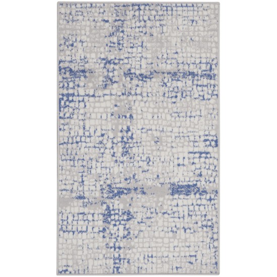 Nourison Whimsicle WHS07 Area Rug, Grey/Blue, 3' x 5'