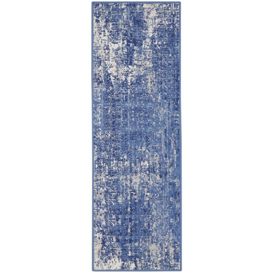 Nourison Whimsicle WHS08 Runner Rug, Blue/Ivory, 2' x 6'