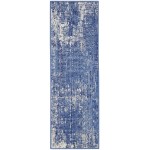 Nourison Whimsicle WHS08 Runner Rug, Blue/Ivory, 2' x 8'