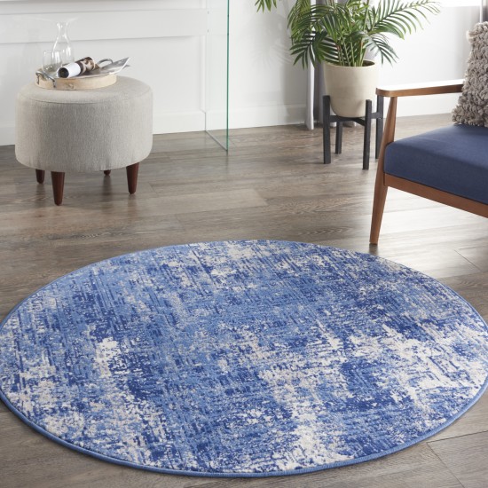 Nourison Whimsicle WHS08 Area Rug, Blue/Ivory, 5' x Round