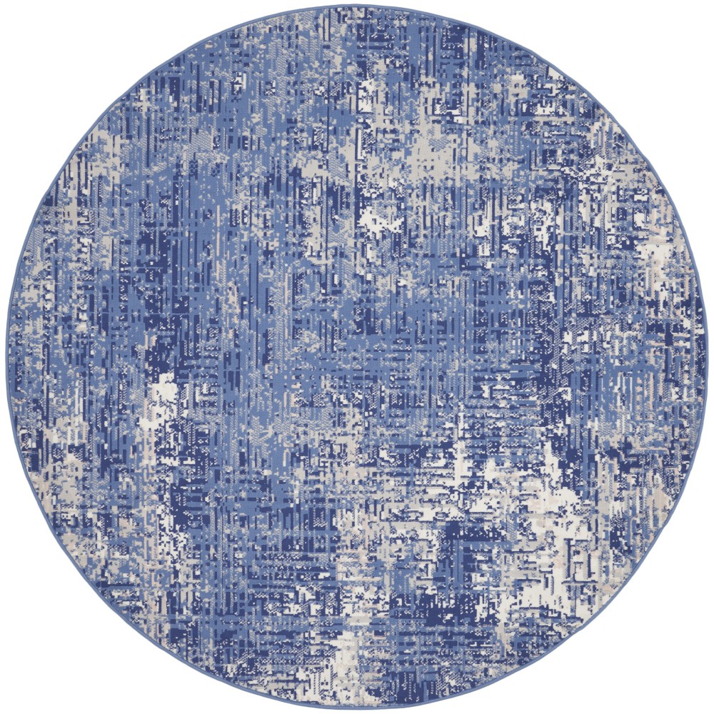 Nourison Whimsicle WHS08 Area Rug, Blue/Ivory, 8' x Round