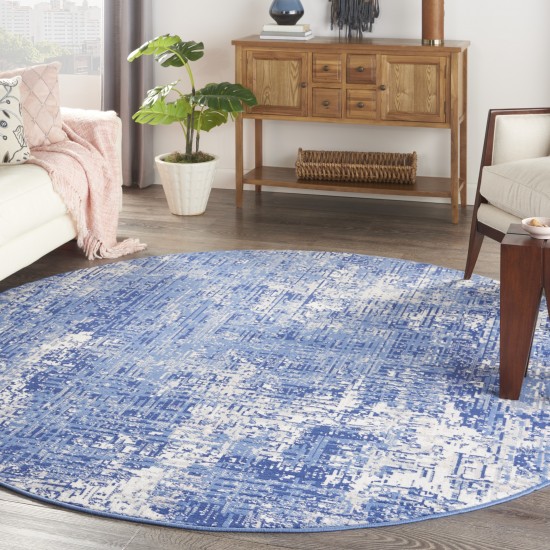 Nourison Whimsicle WHS08 Area Rug, Blue/Ivory, 8' x Round