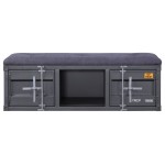 ACME Cargo Bench (Storage), Gray Fabric & Gunmetal