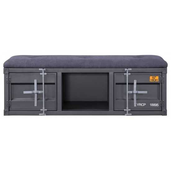 ACME Cargo Bench (Storage), Gray Fabric & Gunmetal