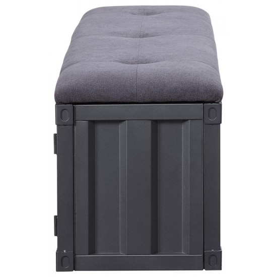 ACME Cargo Bench (Storage), Gray Fabric & Gunmetal