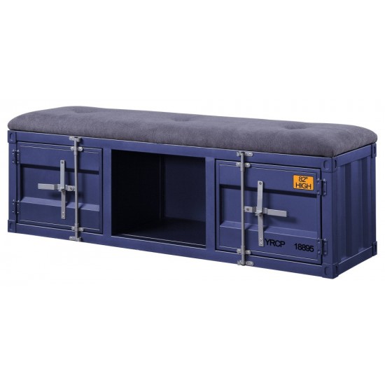 ACME Cargo Bench (Storage), Gray Fabric & Blue