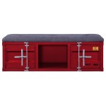 ACME Cargo Bench (Storage), Gray Fabric & Red
