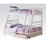 ACME Jason Twin/Full Bunk Bed & Drawers, White