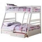 ACME Jason Twin/Full Bunk Bed & Drawers, White