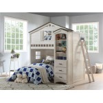 ACME Tree House Bookcase, Weathered White & Washed Gray