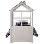 ACME Tree House II Twin Bed, Weathered White & Washed Gray