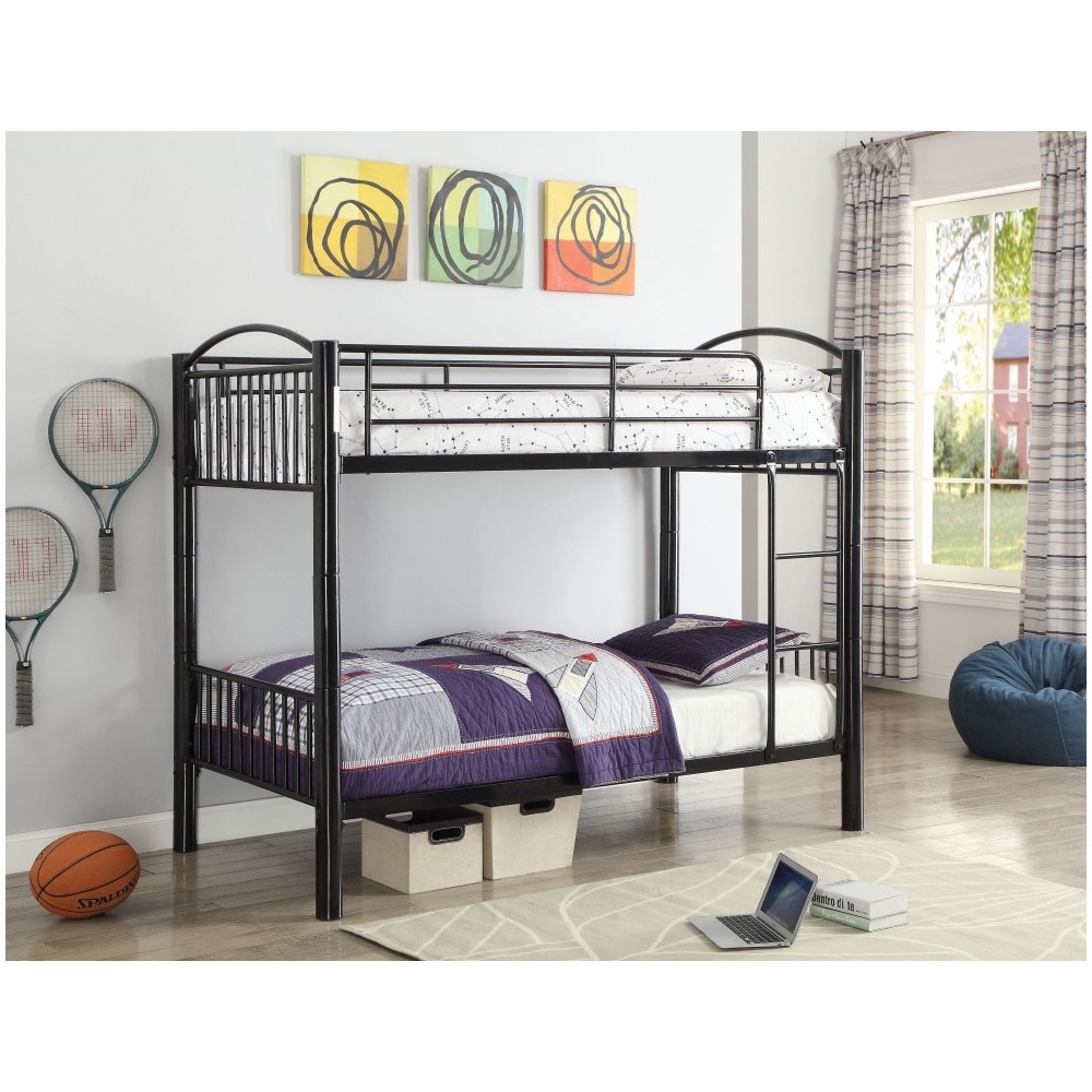 ACME Cayelynn Twin/Twin Bunk Bed, Black