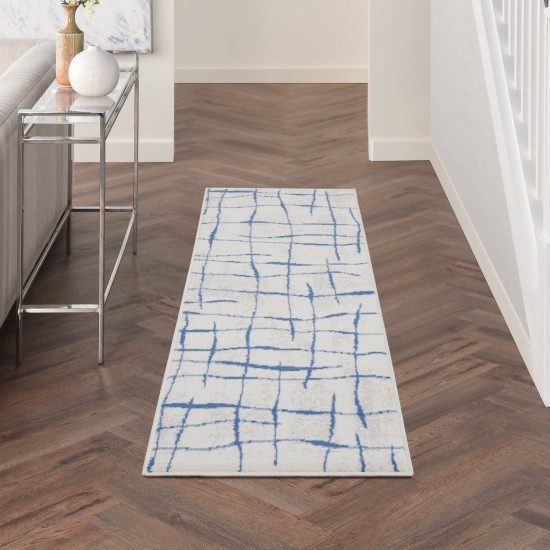 Nourison Whimsicle WHS09 Runner Rug, Ivory/Blue, 2' x 8'