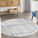 Nourison Whimsicle WHS09 Area Rug, Ivory/Blue, 5' x Round