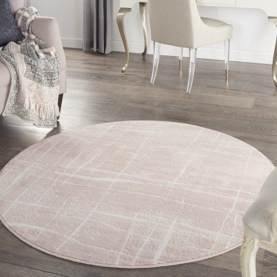 Nourison Whimsicle WHS09 Area Rug, Pink/Ivory, 5' x Round