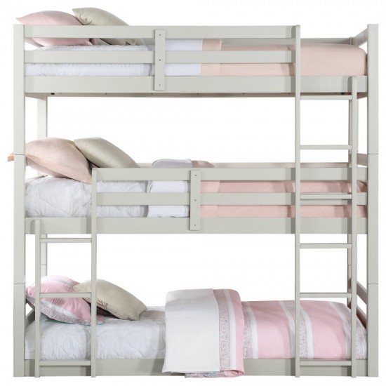 ACME Ronnie Bunk Bed - Triple Twin, Light Gray