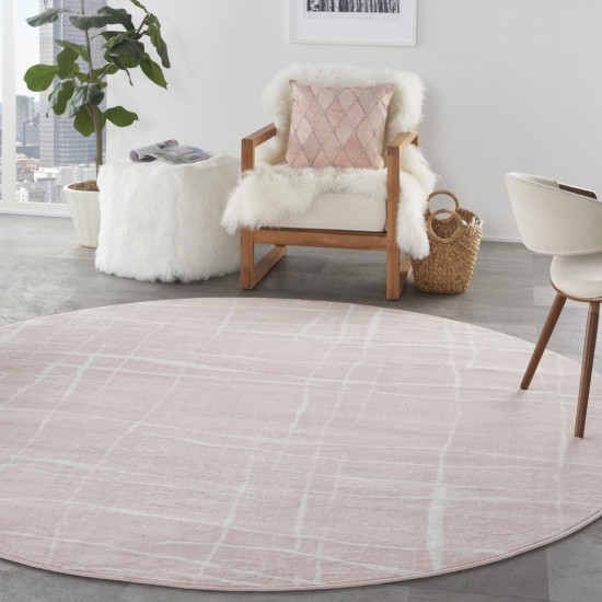 Nourison Whimsicle WHS09 Area Rug, Pink/Ivory, 8' x Round