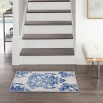 Nourison Whimsicle WHS11 Area Rug, Ivory/Navy, 2' x 3'