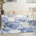 Nourison Whimsicle WHS11 Area Rug, Ivory/Navy, 5' x 7'