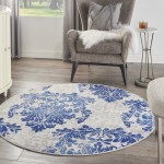 Nourison Whimsicle WHS11 Area Rug, Ivory/Navy, 5' x Round