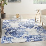 Nourison Whimsicle WHS11 Area Rug, Ivory/Navy, 6' x 9'