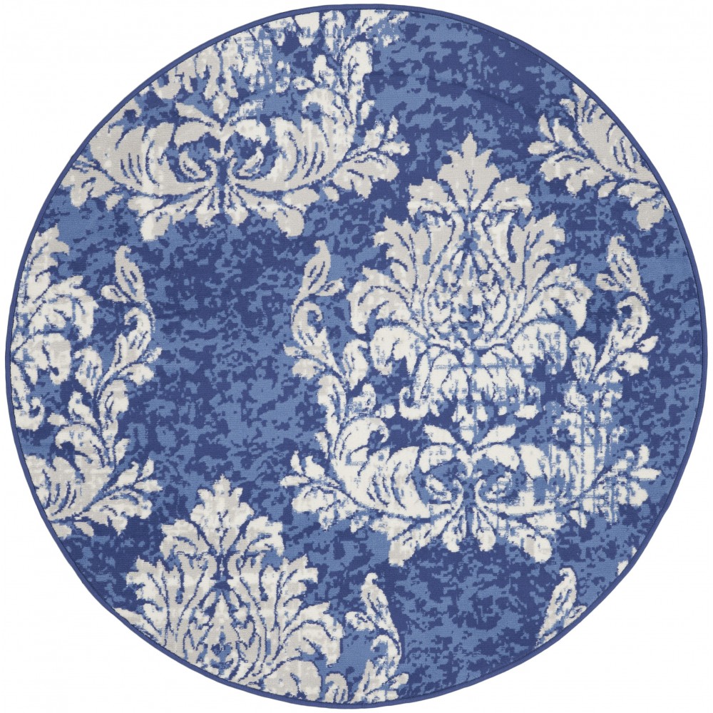 Nourison Whimsicle WHS11 Area Rug, Navy/Ivory, 5' x Round