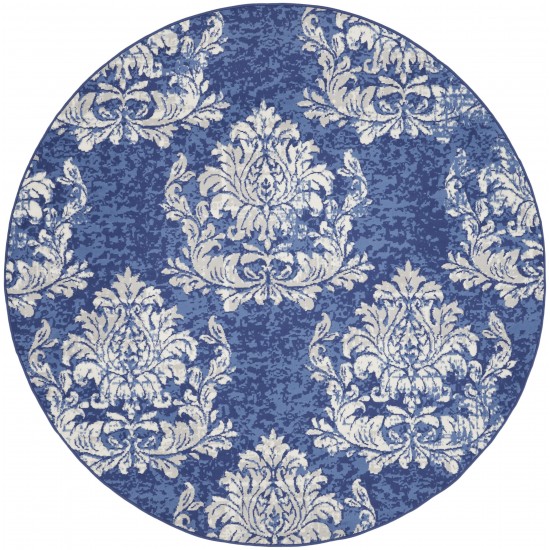 Nourison Whimsicle WHS11 Area Rug, Navy/Ivory, 8' x Round