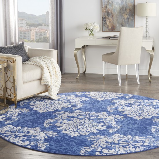 Nourison Whimsicle WHS11 Area Rug, Navy/Ivory, 8' x Round