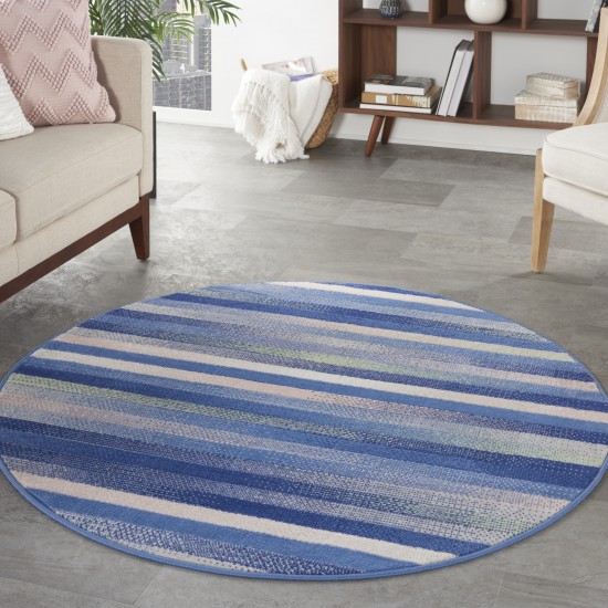 Nourison Whimsicle WHS12 Area Rug, Blue/Multicolor, 5' x Round