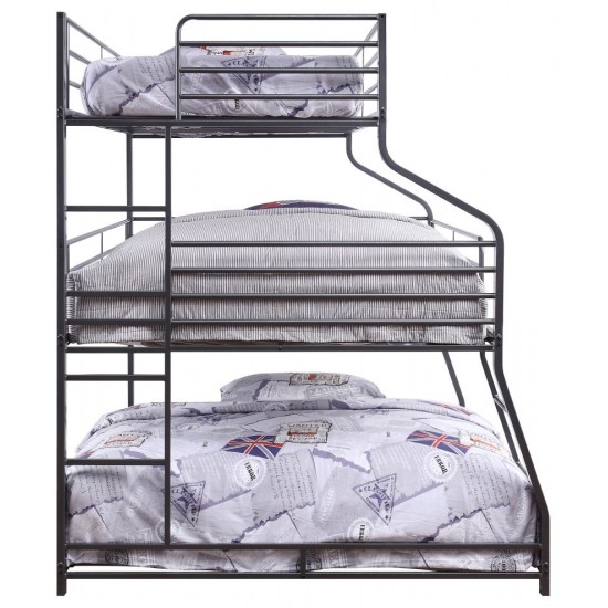 ACME Caius II Triple Bunk Bed - Twin/Full/Queen, Gunmetal