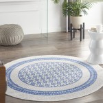 Nourison Whimsicle WHS13 Area Rug, Ivory/Blue, 5' x Round