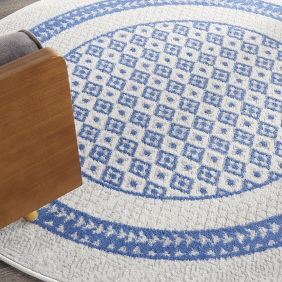 Nourison Whimsicle WHS13 Area Rug, Ivory/Blue, 5' x Round