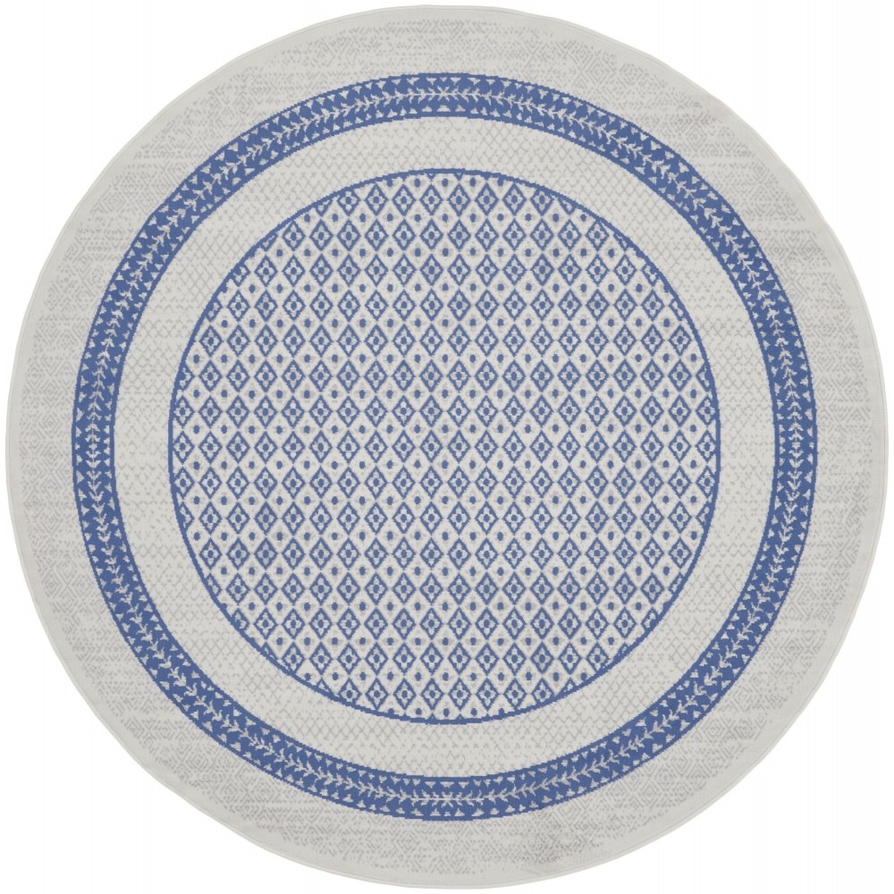 Nourison Whimsicle WHS13 Area Rug, Ivory/Blue, 8' x Round