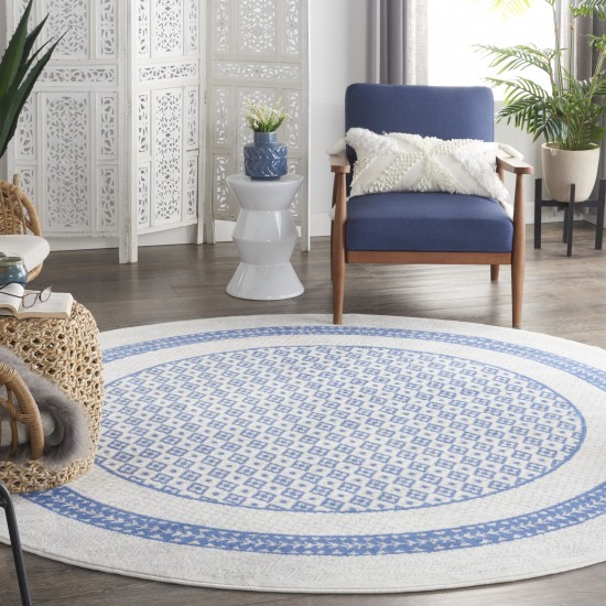 Nourison Whimsicle WHS13 Area Rug, Ivory/Blue, 8' x Round