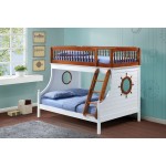 ACME Farah Twin/Full Bunk Bed, Oak & White