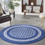 Nourison Whimsicle WHS13 Area Rug, Navy, 5' x Round