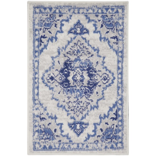 Nourison Whimsicle WHS14 Area Rug, Ivory/Blue, 2' x 3'