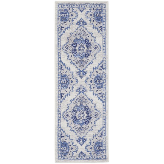 Nourison Whimsicle WHS14 Runner Rug, Ivory/Blue, 2' x 8'