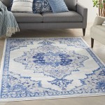 Nourison Whimsicle WHS14 Area Rug, Ivory/Blue, 4' x 6'