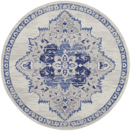 Nourison Whimsicle WHS14 Area Rug, Ivory/Blue, 5' x Round