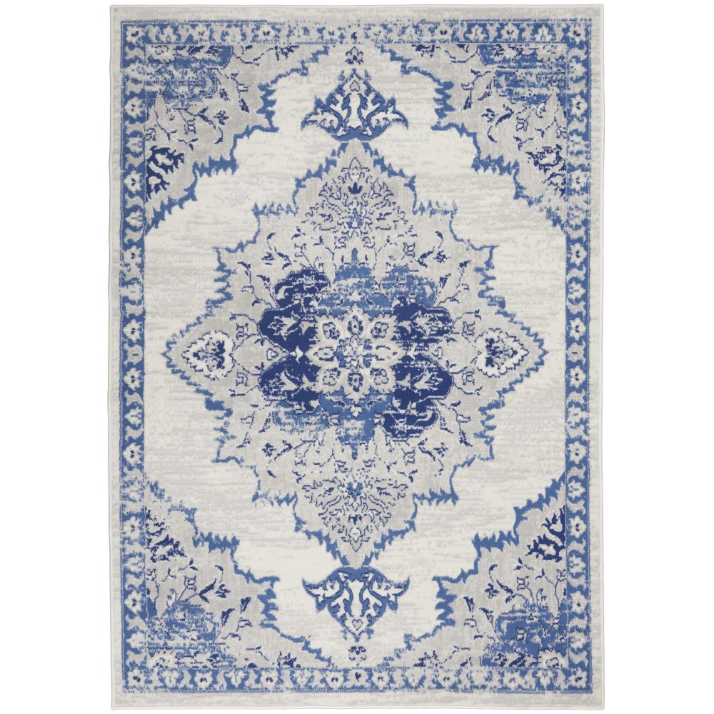 Nourison Whimsicle WHS14 Area Rug, Ivory/Blue, 6' x 9'