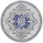 Nourison Whimsicle WHS14 Area Rug, Ivory/Blue, 8' x Round
