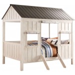 ACME Spring Cottage Full Bed, Weathered White & Washed Gray