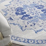 Nourison Whimsicle WHS14 Area Rug, Ivory/Blue, 8' x Round